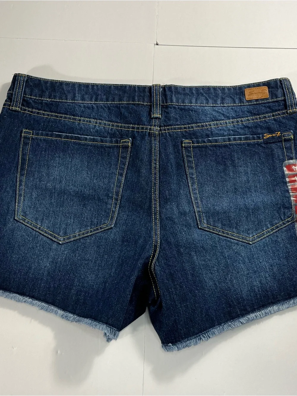 Seven Jeans Dark Blue Distressed Denim Women’s‎ Shorts